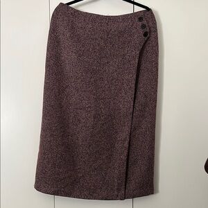 speckle pink Skirt with Button Detail darted waist zipper entry slit back